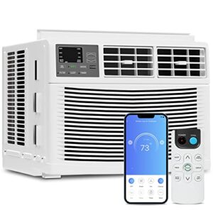 magshion window air conditioner 12000 btu, wi-fi enabled or remote control, cooling for large rooms up to 450 sq. ft., 12k btu window ac unit with easy install kit
