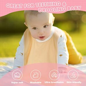 Newwiee 5 Pieces Waterproof Muslin Pullover Baby Bibs Full Coverage Toddler Bibs Soft Absorbent Large Bibs Comfortable Towel Bibs Colorful Baby Drooling Bibs for Feeding and Drooling Toddlers