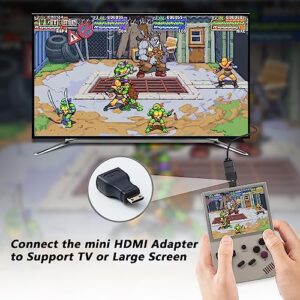 Carrying Case Compatible with Anbernic RG35XX/RG353V/ RG353VS Handheld Game Console with 1Pcs Mini HDMI Adapter | 2 Pcs USB-C Adapter, Protective Travel Case for Charging Cable, Connectors and RG35XX Accessories