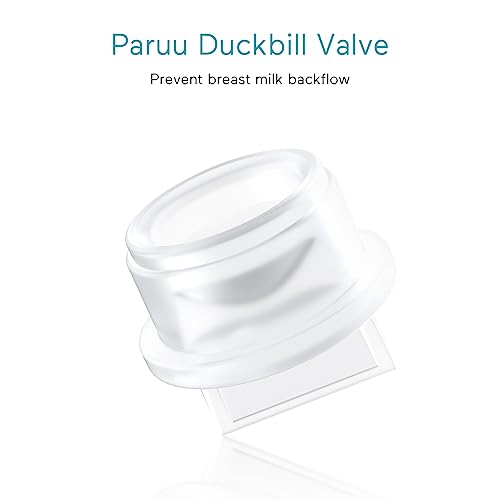 Paruu R12 Duckbill Valves & Silicone Diaphragm, R12 Original Breast Pump Parts, Wearable Breast Pump Replacement Accessories, 2 Pack Set