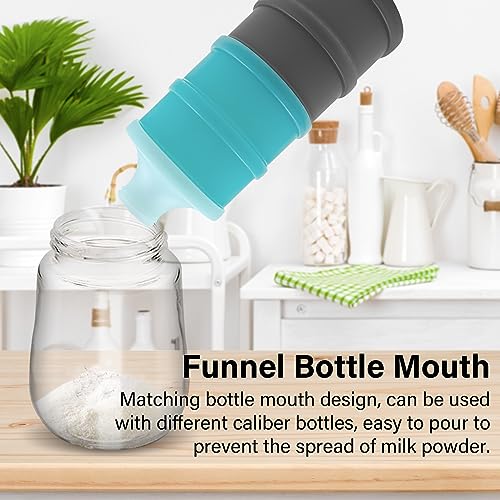 Baby Formula Dispenser Food Containers, Non-Spill Portable Baby Milk Powder Formula Container Baby Snack Storage Container, BPA Free （LightBlue Grey）