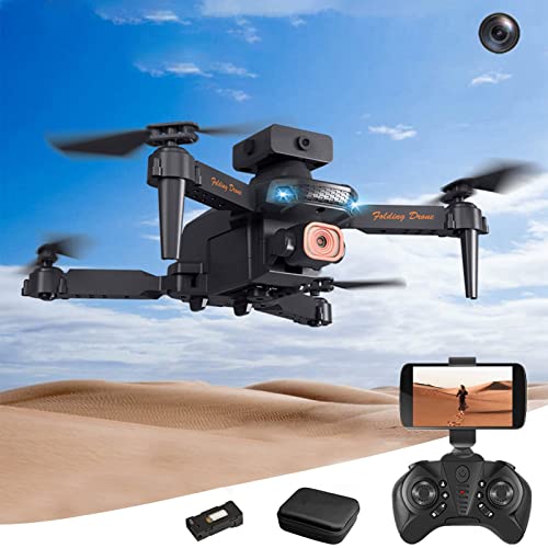 Mini Drone with 1080P Dual HD Camera, 2023 New Upgradded RC Quadcopter FPV Camera Foldable Drone Toys Gift for Adults Kids, One Key Start Speed Adjustment (Single Camera)