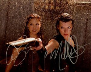 jovovich/larter resident evil in person signed photo