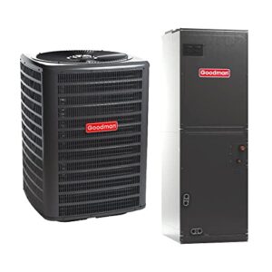 goodman 2.5 ton 15.0 seer2 energy-efficient single stage split system air conditioner gsxb403010 and multi-positional multi-speed air handler amst36cu1400 with internal txv