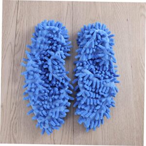 Chenille Socks 6pcs/ 3 Pairs Floor Mops Cleaning Mops Chenille Socks Floor Cleaning Slipper Lazy Mop Slippers Chenille Shoe Cover Detergent Washable Dust Mop Slipper Mop Cap