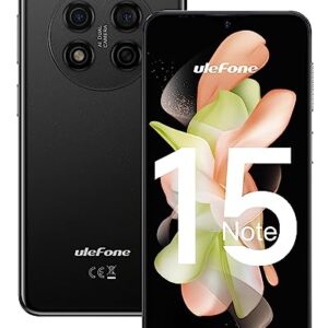 Ulefone 3G Unlocked Smartphones, Note 15 Android 12, Dual Sim Unlocked Cell Phones, Dual Rear Camera, Triple Card Slots, 6.22" Waterdrop Full-Screen Phones, 4000mAh, Face Unlock, US Version - Black