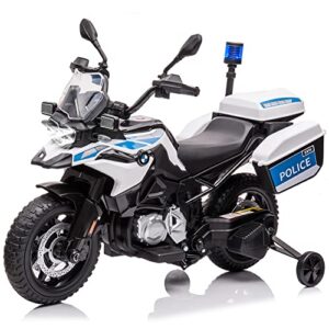 12v 7ah ride on police motorcycle, licensed bmw kids ride on car with high/low speed,music,2 storage boxes,warning lights and led headlights,spring suspension,eva tire,training wheels
