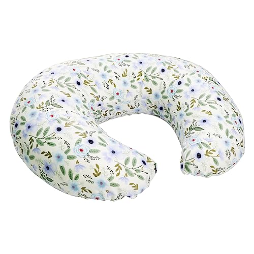 Ezencon Nursing Pillow for Breastfeeding Positioner - Breast Feeding Essentials Tummy Time Pillows with Removable Cotton Blend Cover (Flower-2)