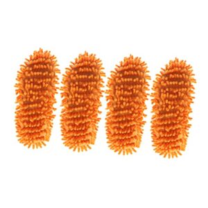 cleaning mop 4 pcs floor cleaner mop cleaning mops floor mops slippers lazy mop slippers floor cleaning slipper lay shoe cover orange washable the lazy dust mop slipper mop cap