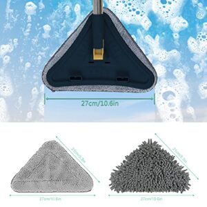 Wall Mop Wall Cleaner with Long Handle, Baseboard Duster Scrubber, Ceiling Wall Cleaner Mop, Wall Mop Triangle Rotatable Cleaning Mop for Floor, Ceiling and Wall (Blue)