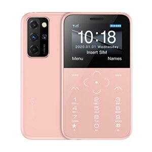 tuanzi soyes s10p mini card phone unlocked 2g gsm quad band mini mobile phones 400mah 1.54 "ips color mtk6261m cellphone ultra-thin fashion small size kids cell phones (pink-s10p)