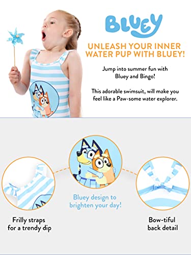 Bluey Girls Swimming Costume | Bingo Swimsuit | Blue | 8 | Kids Swimwear | Official Merchandise