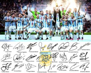 ikonic fotohaus argentina world cup champions lionel messi di maria de paul alvarez dybala martinez team signed photo autograph print wall art home decor
