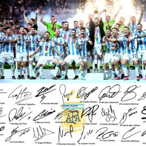 Ikonic Fotohaus Argentina World Cup Champions Lionel Messi Di Maria De Paul Alvarez Dybala Martinez Team Signed Photo Autograph Print Wall Art Home Decor