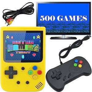 fadist handheld game console, portable retro game console, built in 500 classic games,ideideal gift for kids, friend