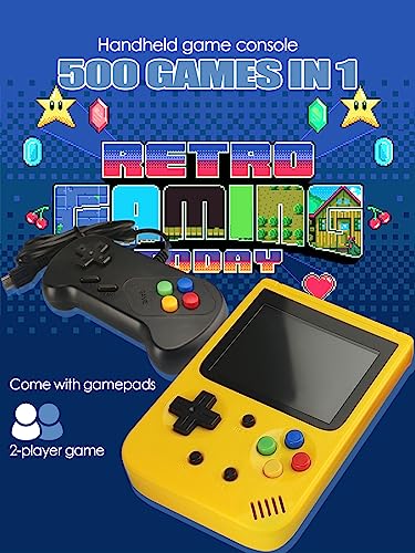 Fadist Handheld Game Console, Portable Retro Game Console, Built in 500 Classic Games,IdeIdeal Gift for Kids, Friend