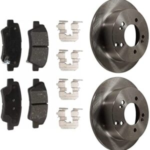 NEWBAILUN Brake Rotor Brake Pad Kit Fits Rear Solid 2-Wheel (Cast Iron),Repair your car and revitalize it