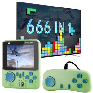 fadist handheld game console, retro game console with 666 classic games, 3.5'' color display,rechargeable battery, support for 2 players & tv, ideal gift for kids, friend, lover