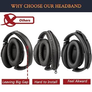 SOULWIT Replacement Headband Pad Kit for Bose QuietComfort 15(QC15)/QuietComfort 2(QC 2) Headphones, Easy DIY Installation - Black