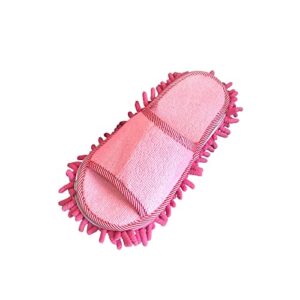 leefasy mop slippers men women cleaning shoes microfiber mute cleaner detachable practical mopping slippers cleaning sandals for floor polishing, pink