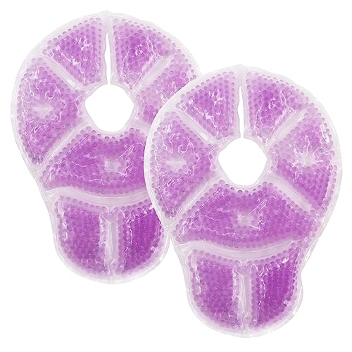 Breast Therapy Ice Packs, Hot and Cold Breast Pads, Breastfeeding Essentials Large Gel Bead Packs for Moms, 2 Pack (Large Breast Ice Pack (Purple))