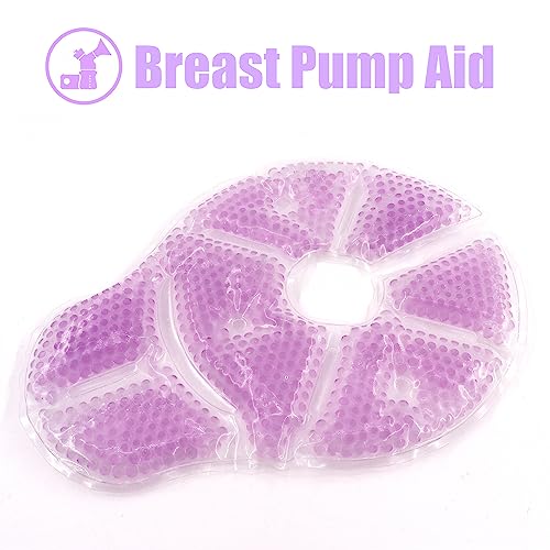Breast Therapy Ice Packs, Hot and Cold Breast Pads, Breastfeeding Essentials Large Gel Bead Packs for Moms, 2 Pack (Large Breast Ice Pack (Purple))
