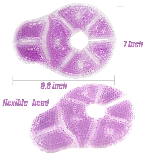 Breast Therapy Ice Packs, Hot and Cold Breast Pads, Breastfeeding Essentials Large Gel Bead Packs for Moms, 2 Pack (Large Breast Ice Pack (Purple))