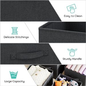 Lulive Underwear Sock Drawer Organizer,Foldable Closet Organizers and Storage Boxes, Fabric Drawer Dividers for Clothing,Socks,Toys,Ties(6 Packs,Gray)