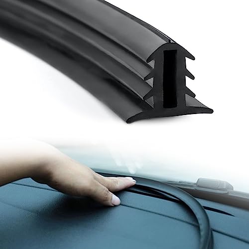 NGHEY 1 PC Car Dashboard Rubber Seal, 6.56Ft/2M Noise Insulation Car Dashboard Seal Strip, Dustproof Seal Windshield Weather Stripping, Universal for Most Cars (Black)