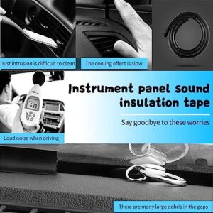 NGHEY 1 PC Car Dashboard Rubber Seal, 6.56Ft/2M Noise Insulation Car Dashboard Seal Strip, Dustproof Seal Windshield Weather Stripping, Universal for Most Cars (Black)