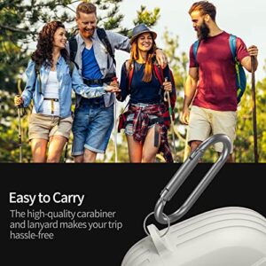 Case for Bose QuietComfort Earbuds II (2022), Silicone Safety Lock 360°Full-Body Shockproof and Scratch Resistant for Bose QC II with Carabiner and Lanyard(Off-White)