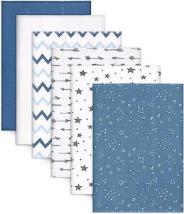 burp cloths for baby boys - 6 pack baby burp cloths -100% cotton double layers of extra absorbent burping cloths set - spit up burp rags