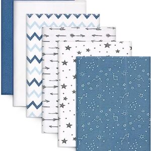 Burp Cloths for Baby Boys - 6 Pack Baby Burp Cloths -100% Cotton Double Layers of Extra Absorbent Burping Cloths Set - Spit Up Burp Rags