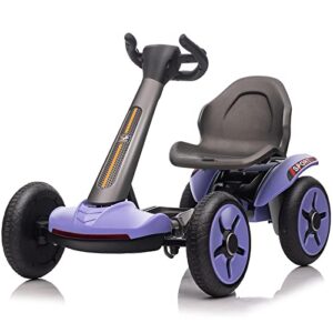 MOLACHI Go Kart for Kids,12V Battery Ride on car,Kids Electric Vehicles,Ride On Toys for Boys & Girls with Ergonomic Adjustable Seat（Purple）