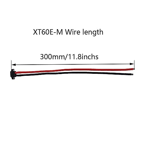 2PCS XT60EW-M Mountable XT60E Male Plug Connector with 12AWG 30cm Silicon Wires for RC Drone Aircraft FPV Racing Drone