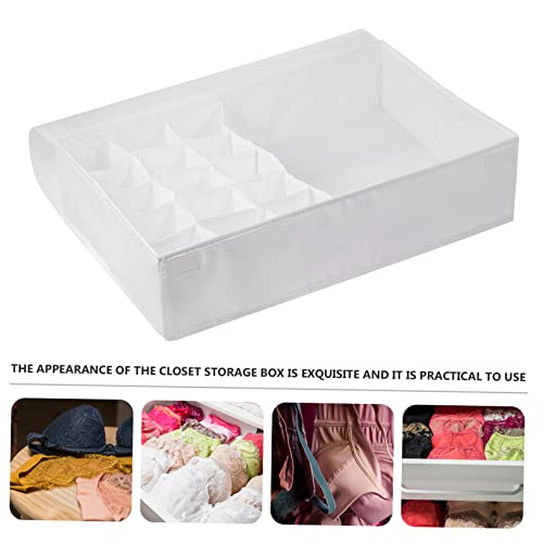 Outanaya Underwear Storage Box Vanity Drawer Container with Lid Necktie Organizer Containers with Lids Socks Bra Organizer Drawer Underwear Box with Lid Underwear Storage Organizer White