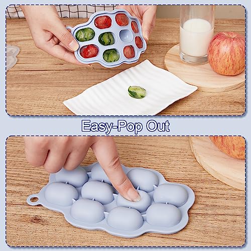 Baby Breastmilk Popsicle Molds & Baby Fruit Feeder (2 Pack), KingKam Baby Food Freezer Tray Storage Containers, Silicone Pacifier Feeder and Teether