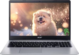 acer chromebook 315 15.6 inch fhd touchscreen laptop for college students, school, intel celeron n4020, 4gb ddr4 ram, 64gb emmc, chrome os, led backlit touch display, silver, pcm