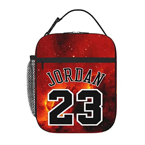 Auqizbx Basketball Number 23 Jordan Lunch Bag For Women Men Insulated Lunch Box For Reusable Lunch Tote Portable Bag For Work, Picnic, Travel