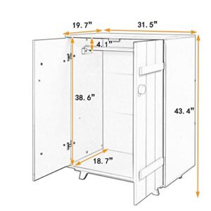 Bellemave Kids Wardrobe with Hanging Rod, Cute Wooden Wardrobe Closet with 2 Doors, Freestanding Wardrobe Cabinet, Storage Armoires for Boys Girls (White)