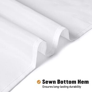 MitoVilla 2 Pack White Fabric Shower Curtain Liner - 72" W x 72" H, Simple Shower Curtain or Liner for Modern Neutral Hotel Bathroom Decor, Waterproof Cloth & Hotel Quality, 24 Plastic Hooks