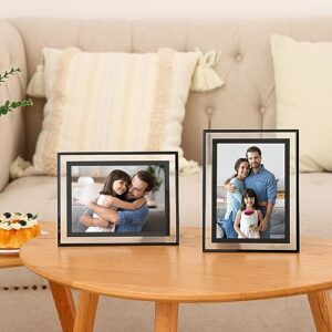 Fixwal 5x7 Picture Frames Set of 3, Black Photo Frame, with Tempered Glass, for Tabletop Display, Wedding Gifts, with Horizontal or Vertical Placement