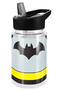 logovision batman kids tritan plastic water bottle with straw lid and handle, reusable tumbler for toddlers, unisex for girls and boys, 12oz, bottle uniform