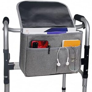 bandkos walker baskets for rolling folding walker,basket bag for walkers for seniors wheelchair accessories(grey)