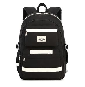 jaygulf waterproof women laptop backpack fashion girl daypack black