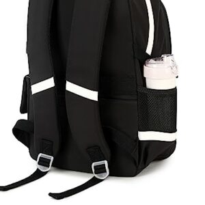 Jaygulf Waterproof Women Laptop Backpack Fashion Girl Daypack Black