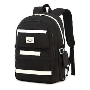 Jaygulf Waterproof Women Laptop Backpack Fashion Girl Daypack Black
