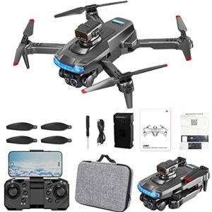 mini drone with with 4k dual hd fpv camera, 2023 new upgradded rc quadcopter fpv camera foldable drone toys gift for adults kids, with altitude hold headless mode one key start speed (black)