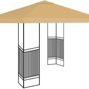 Timoau Gazebo Canopy Replacement Top 10'x10' - Single Tier Patio Canopy Cover - Square Replacement Canopy Gazebo Top - Waterproof 300D Canvas Gazebo for Patio Garden Outdoor (one Tier, Green)