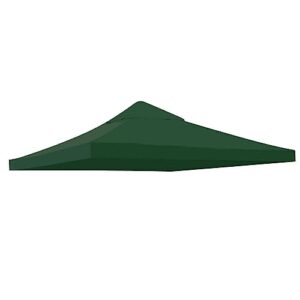 Timoau Gazebo Canopy Replacement Top 10'x10' - Single Tier Patio Canopy Cover - Square Replacement Canopy Gazebo Top - Waterproof 300D Canvas Gazebo for Patio Garden Outdoor (one Tier, Green)